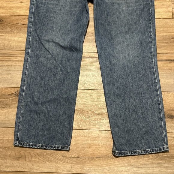 Men's Carhartt Relaxed Fit Straight Denim Jeans SZ 42/30 Blue Cotton B320-990 - Picture 2 of 12